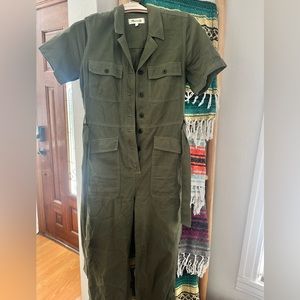 Women’s dark green utility romper
